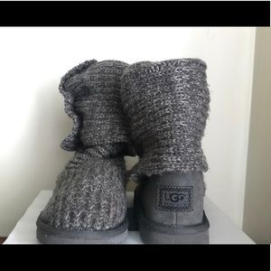 Pair of gray ugg boots